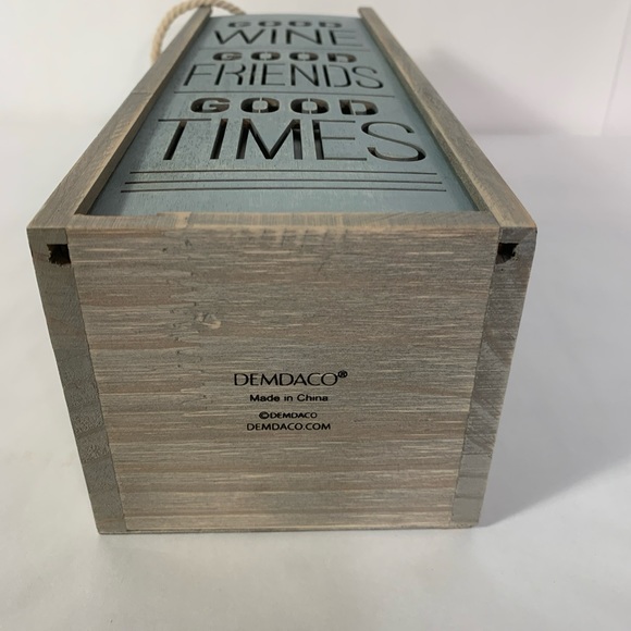 Demdaco Wine Friends Good Times LED Lights  Wood Wine Bottle Gift Box Decor - Picture 12 of 14
